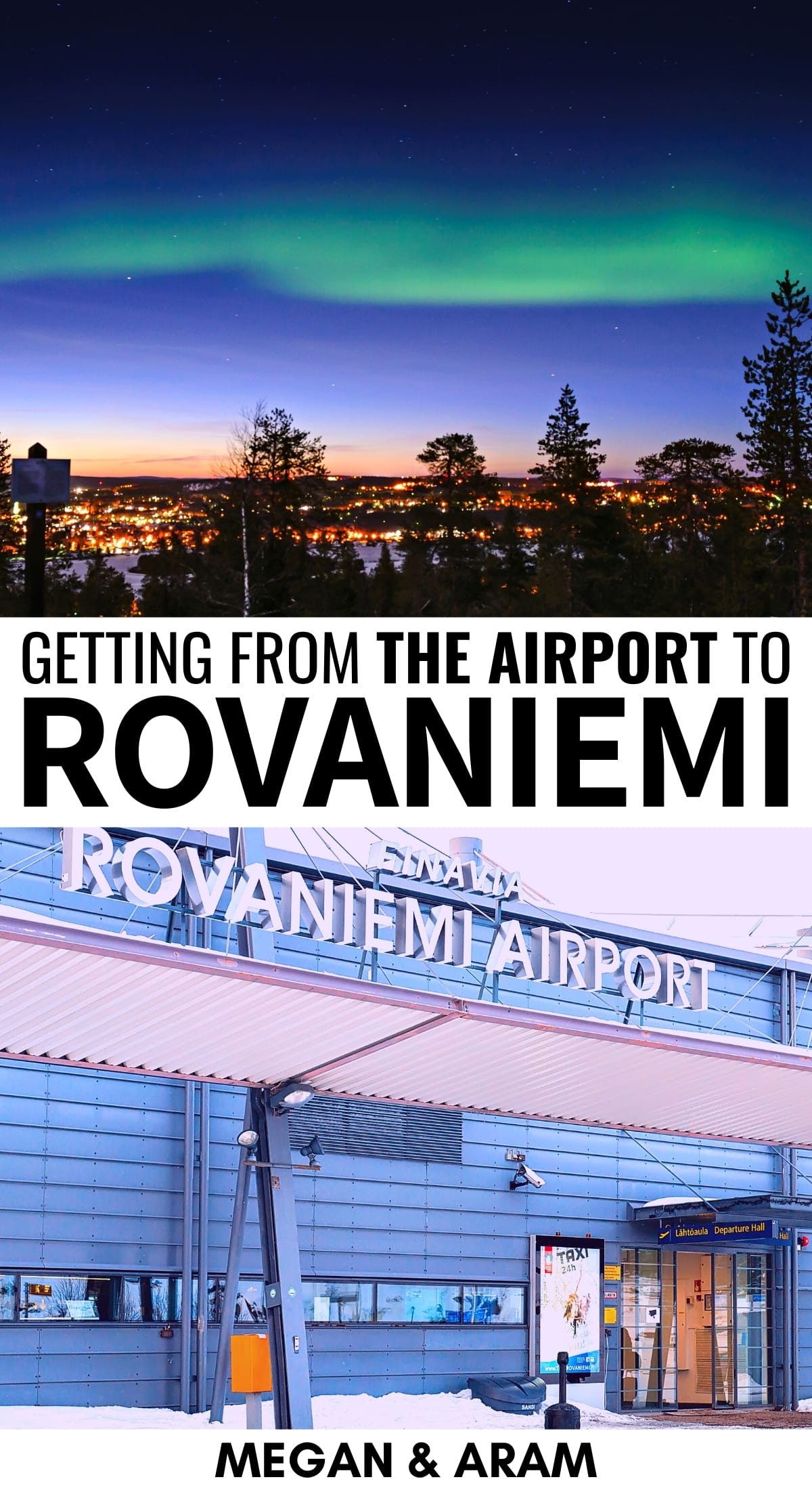 Are you considering your options for getting from Rovaniemi Airport to the city and aren't sure which is best for you? This guide details 4 great options from public transportation to private transfers to taxi services. | Visit Rovaniemi | Travel to Rovaniemi | Lapland travel | Finland travel | Visit Lapland | Rovaniemi itinerary | Visit Santa Claus Village