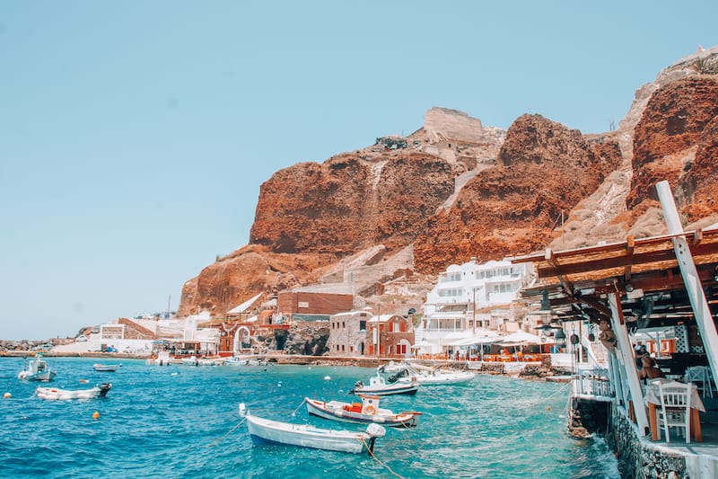 Amoudi Bay in Santorini Greece