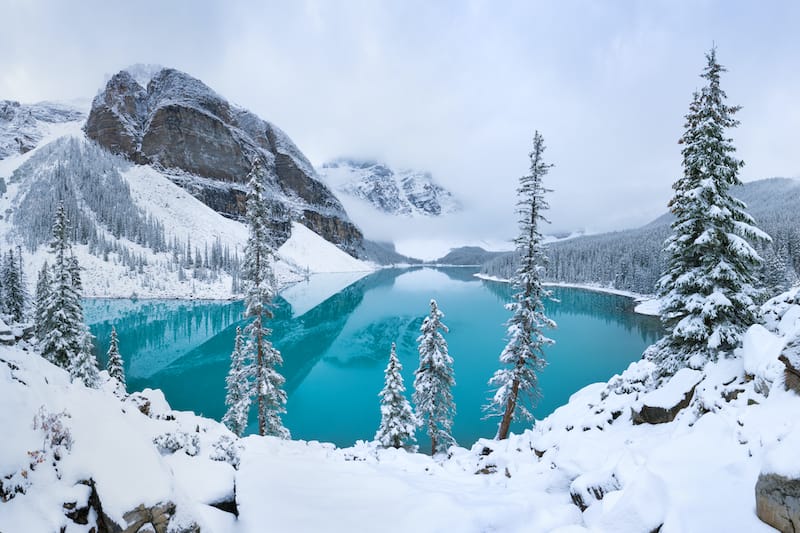 Banff in winter under snow