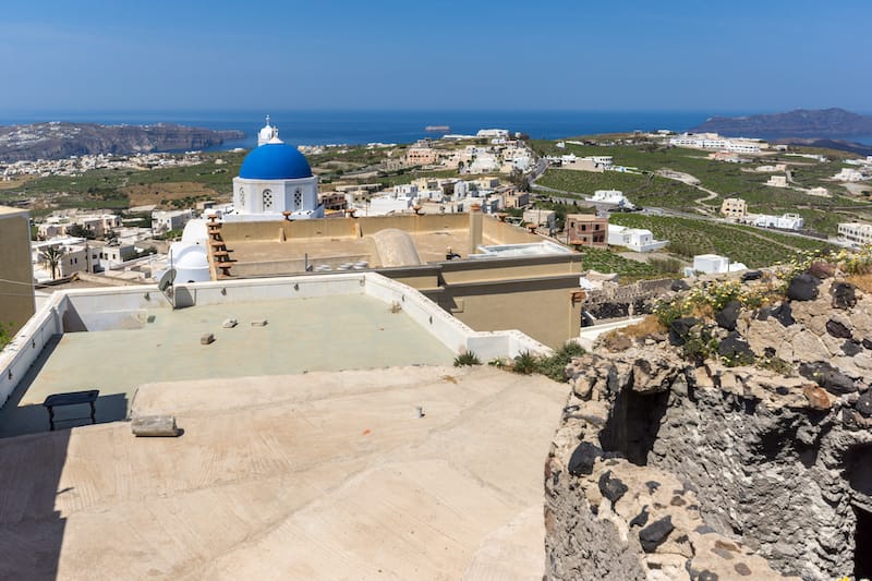 Pyrgos in Santorini during winter