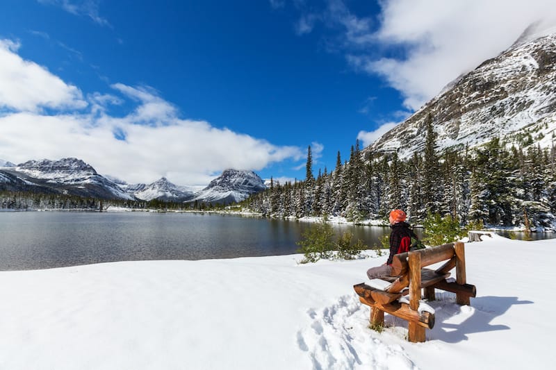 Glacier National Park in winter in Montana