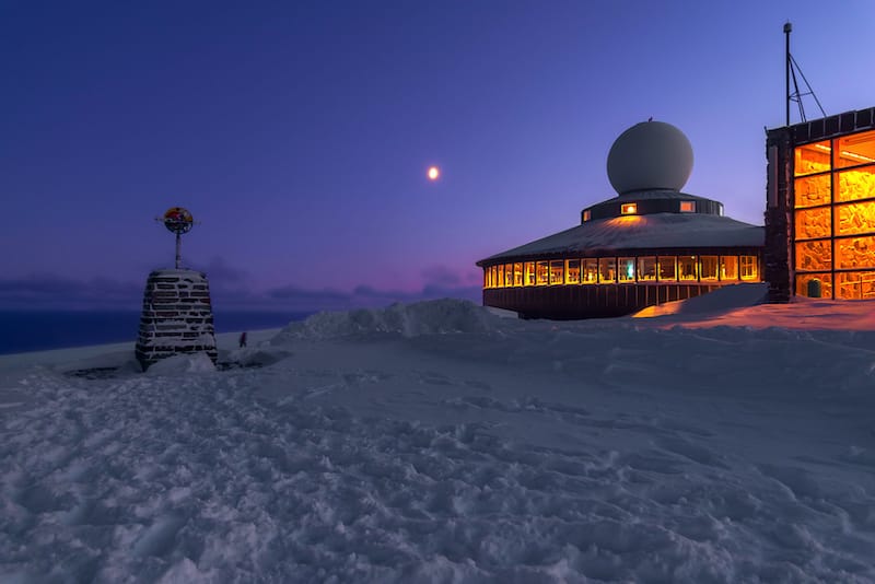 Nordkapp in winter in Norway