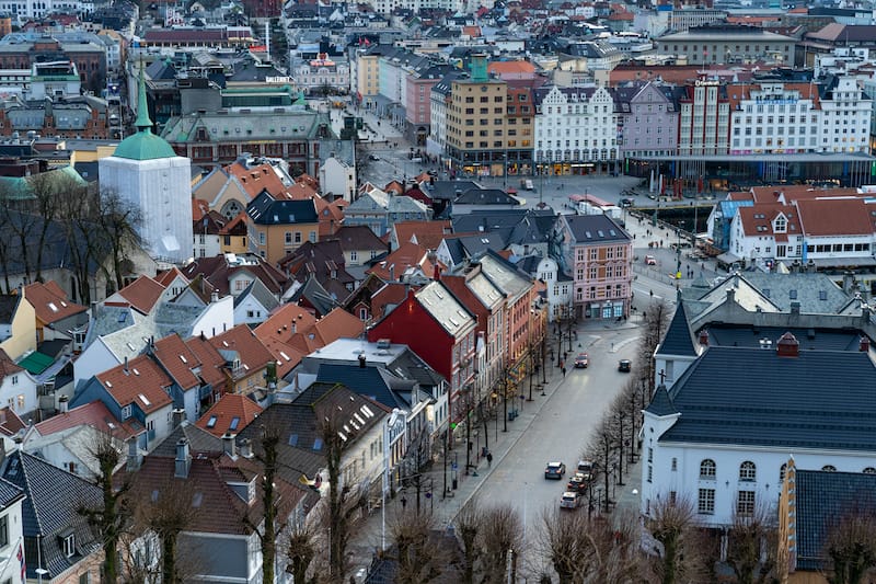 Overlook of Bergen Norway