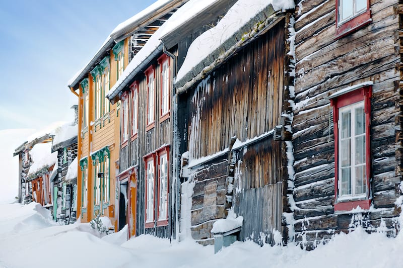 Roros in winter in Norway