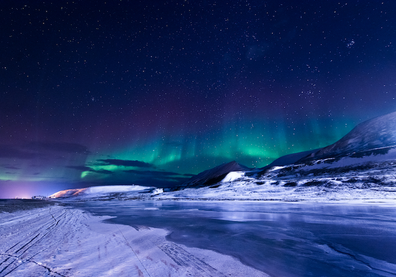 Svalbard in winter in Norway