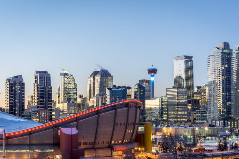 Winter in Calgary skyline