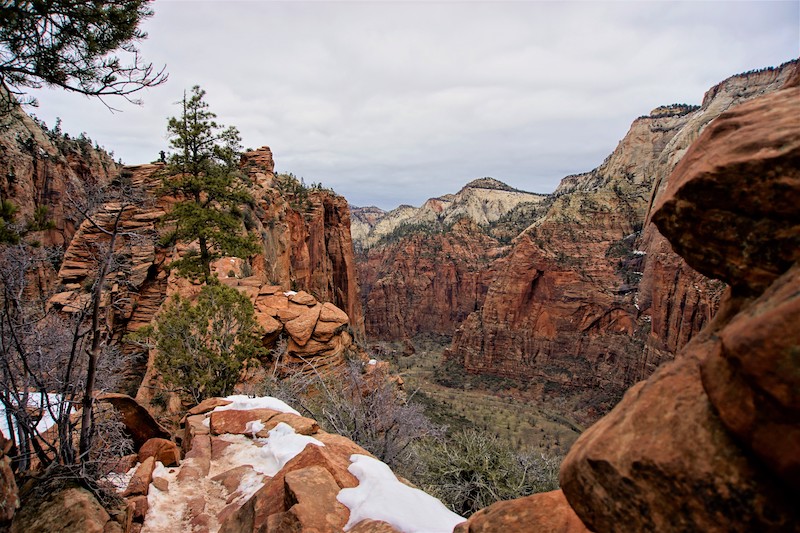 Angel's Landing Trail during winter in Zion