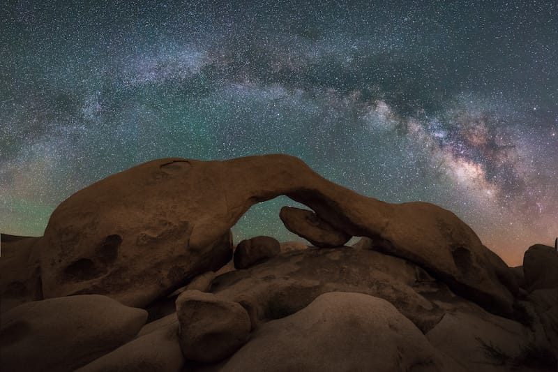 Arch Rock Milky Way Panorama in Joshua Tree