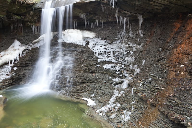 Blue Hen Falls Cuyahoga National Park Ohio winter