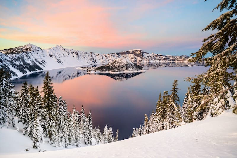 Crater Lake in winter