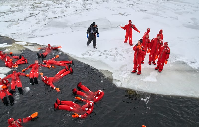 Kemi Finland ice floating survival