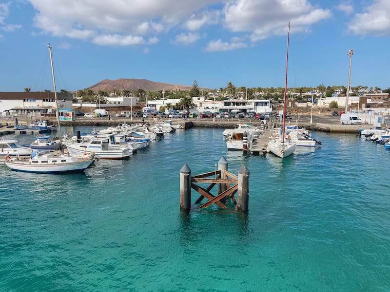 Harbor at Playa Blanca near ferry port on lanzarote