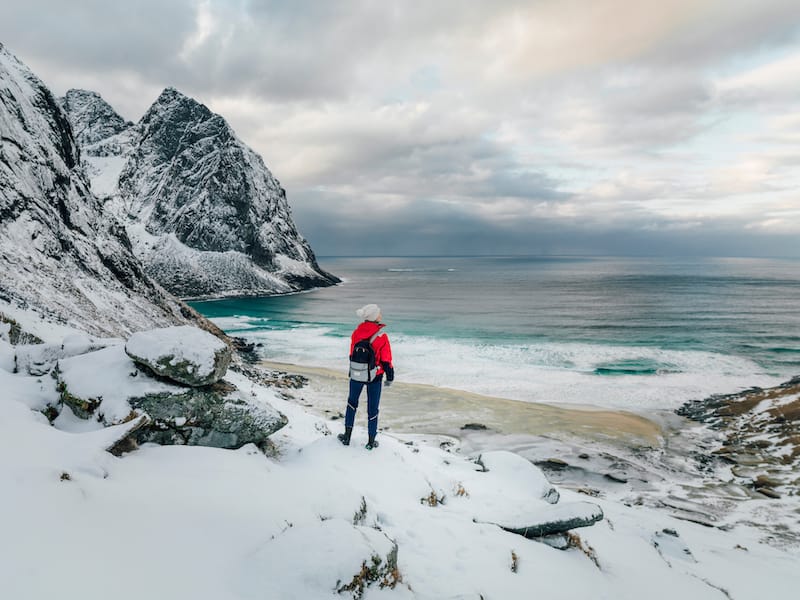 Lofoten in winter beach