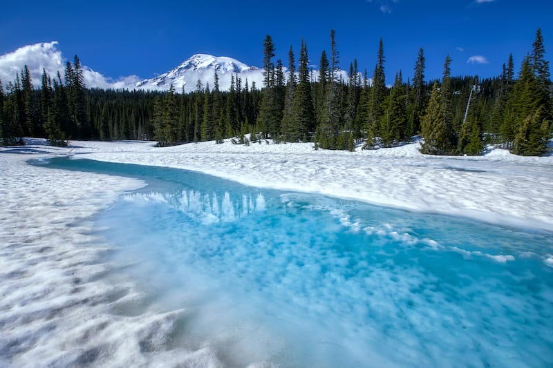 Mount Rainier in winter