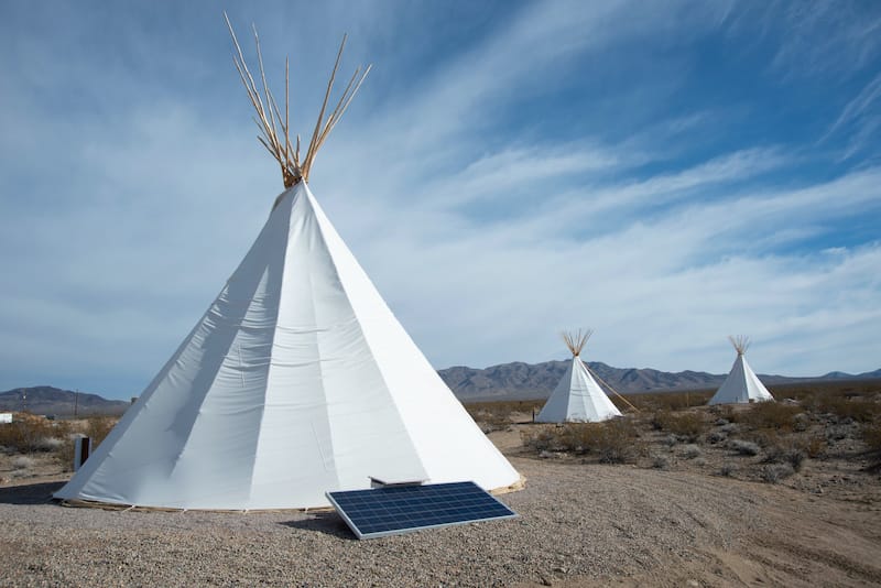 Nipton Inn teepees in Mojave california