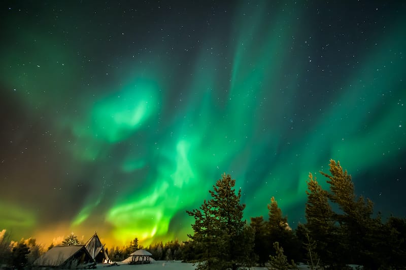 Northern lights in Lapland Finland Rovaniemi