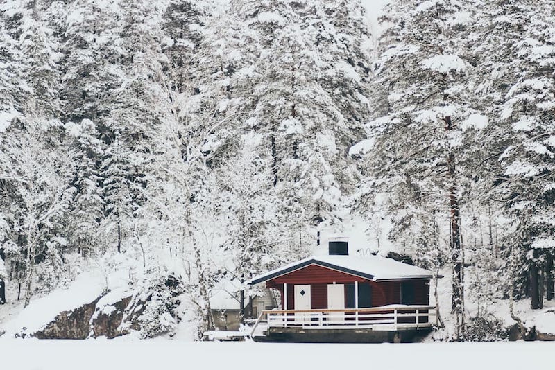 Nuuksio National Park in Finland in winter