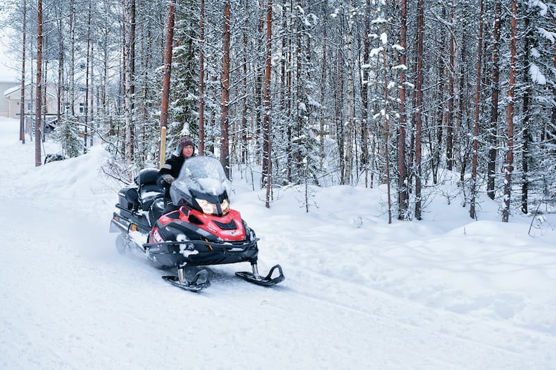 Snowmobiling in Lapland Finland