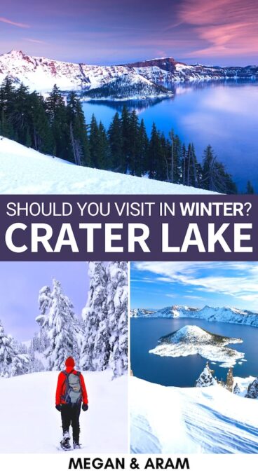 Are you looking to visit Crater Lake in winter? This guide is perfect for you! It includes winter in Crater Lake activities, travel tips, accommodation, and more! | Crater Lake Travel | Crater Lake winter | Oregon winter | Crater Lake hiking | Crater Lake skiing | Crater Lake camping | Things to do in Crater Lake | Oregon national parks | Crater Lake National Park in winter | Crater Lake Oregon | Crater lake hikes | Oregon skiing | Places to visit in Oregon