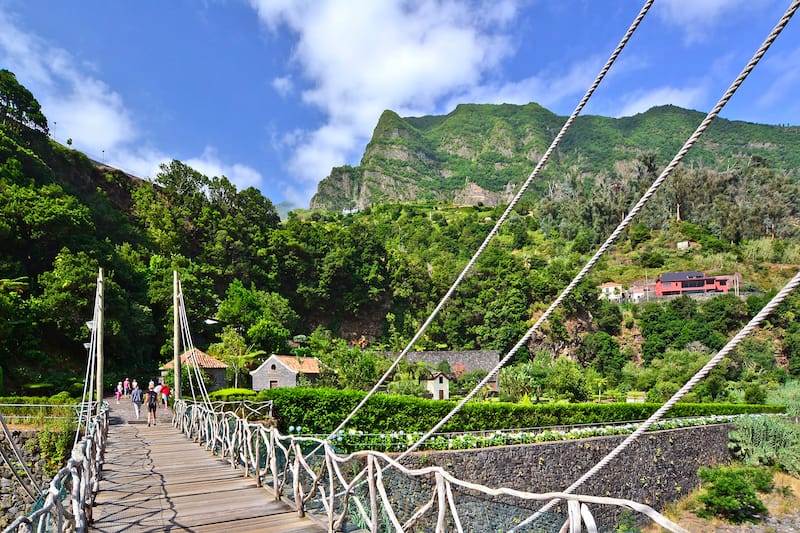 Bridge leading to the caves:lava tubes, Sao Vicente