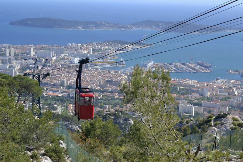 Cable road at Faron mountain. Toulon. France