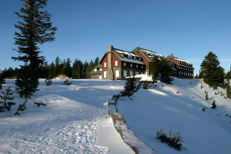 Crater Lake Lodge in winter