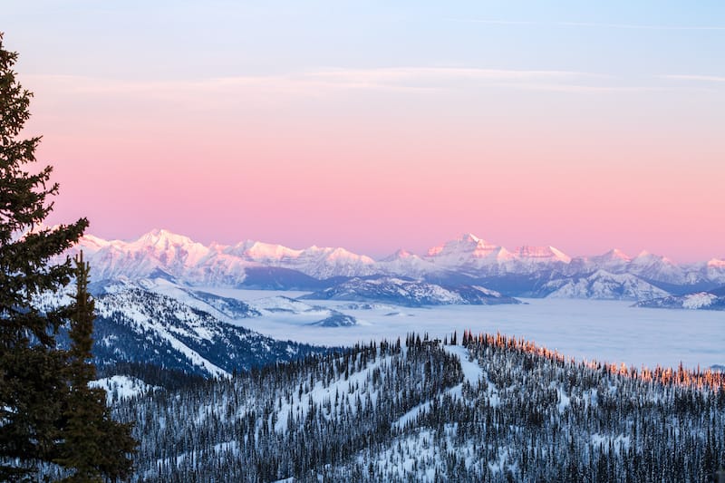 Glacier National Park winter sunset