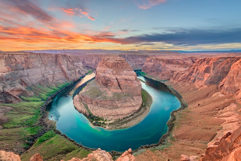 Horseshoe Bend At Sunset