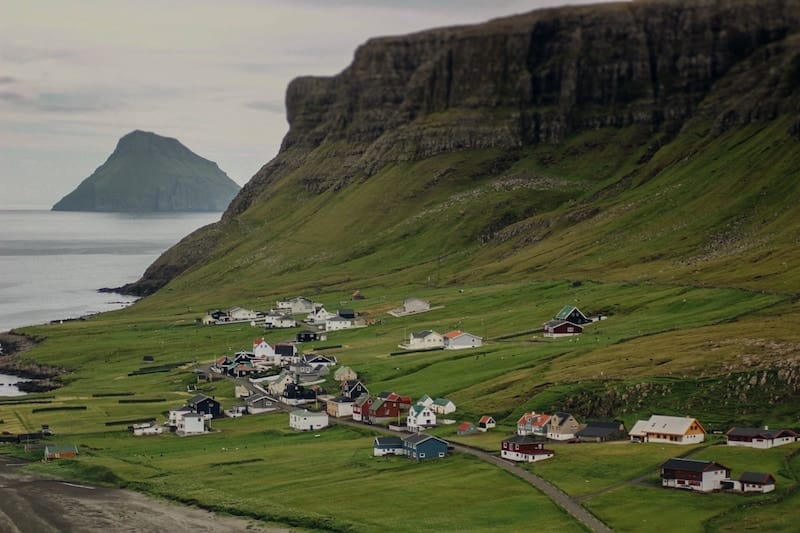 Hvalba views of Litla Dimun in the Faroe Islands