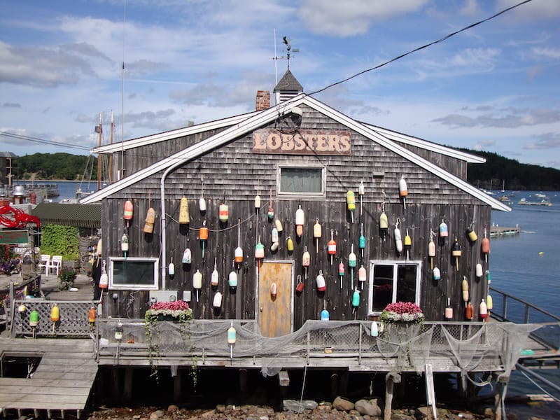 Lobster buoys in bar harbor maine