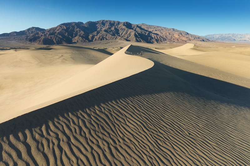 Mesquite Sand Dunes in Death Valley in winter