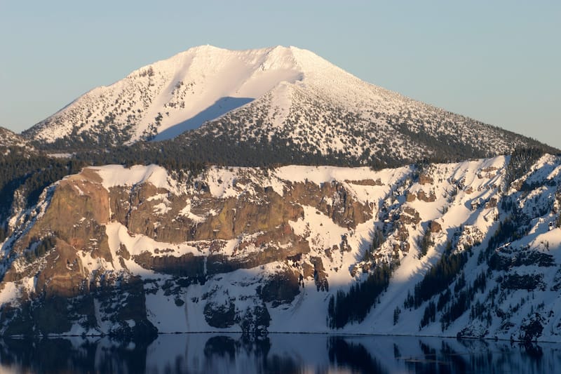 Mount Scott in winter From Discovery Point, Crater Lake National Park