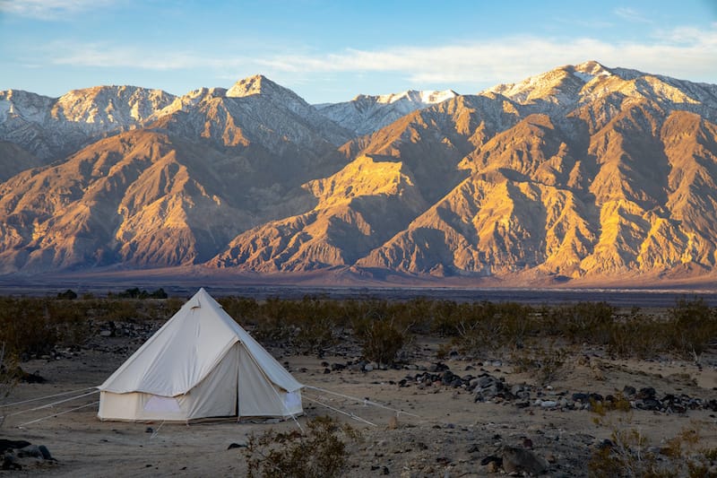 Mountains lit by a sunrise in Death Valley National Park