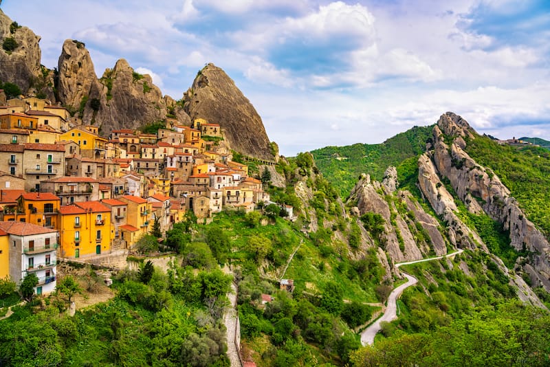 Castelmezzano village in Apennines Dolomiti Lucane