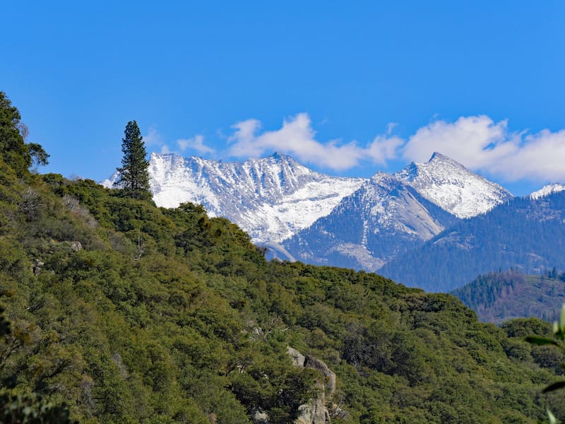 Great Western Divide, Sierra Nevada, Sequoia National Park, February 2018, viewed from Middle Fork Trail