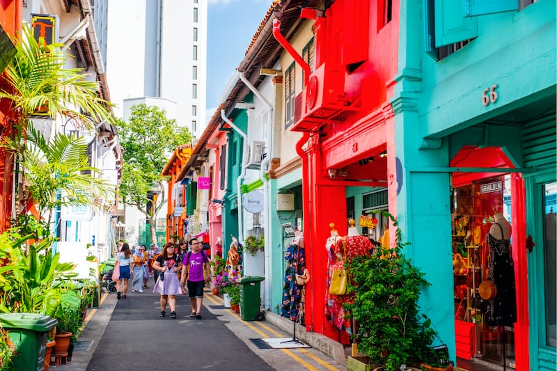 Haji Lane in Kampong Gelam Singapore Editorial credit- Chingfoto - Shutterstock.com