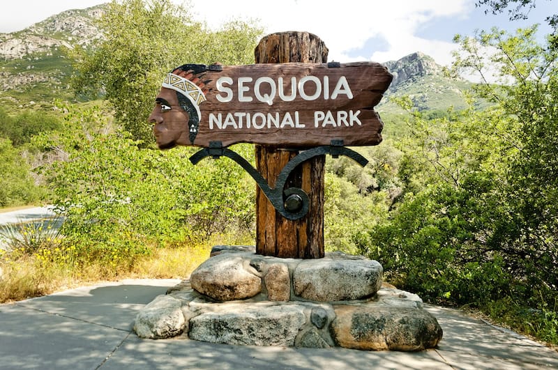 Signpost at Sequoia NP