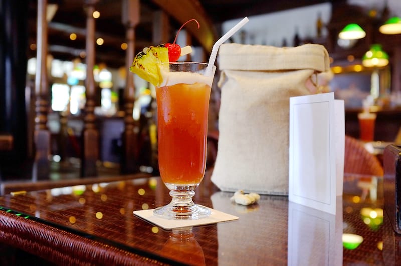 Singapore Sling in Raffles Hotel in Singapore