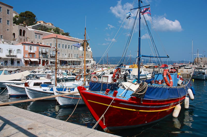 Harbor in Hydra Greece