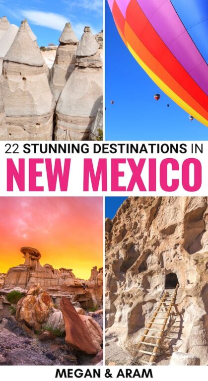 Are you planning a trip to the southwest and looking for the best places to visit in New Mexico? From Taos to White Sands... these are the best destinations in NM! | Visit New Mexico | Destinations in New Mexico | Places in New Mexico | National Parks New Mexico | Southwest USA | Albuquerque | Taos | Chaco Canyon | Carlsbad Caverns | Things to see in New Mexico | Things to do in New Mexico | Travel to New Mexico | New Mexico photography | Santa Fe | Roswell