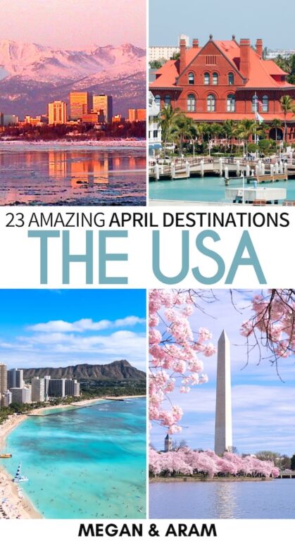 Looking for the best places to visit in April in the USA for your upcoming trip? These destinations are some of the best during spring in the US and will inspire you to go travel! | USA in April | April in USA | USA in spring | Spring in USA | America in April Boston in April | Florida in April | Where to travel in April | California in April | Washington DC April