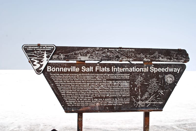 Bonneville Salt Flats sign