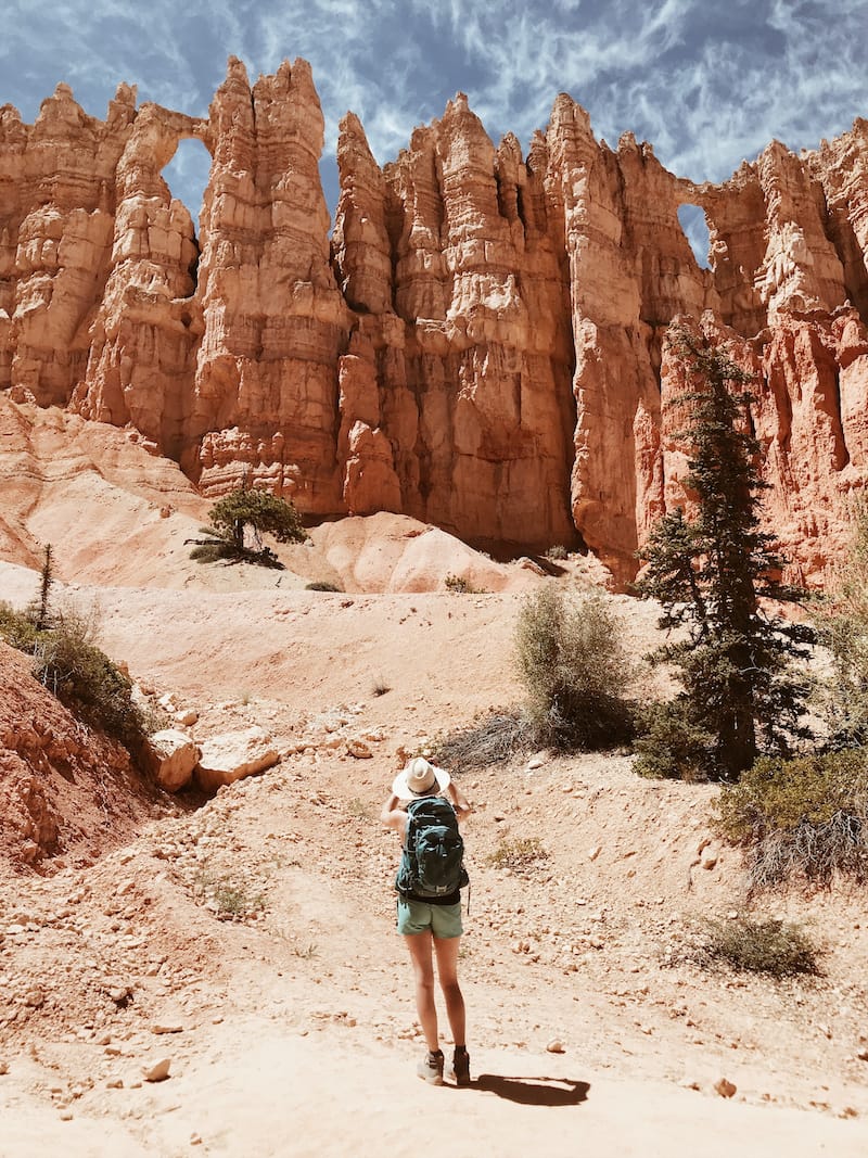 Female hiking in Bryce Canyon National Park