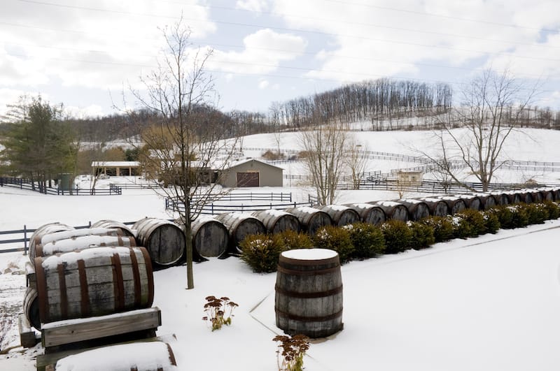 Ohio winery during winter