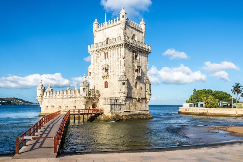 Belem tower at the bank of Tejo River in Lisbon