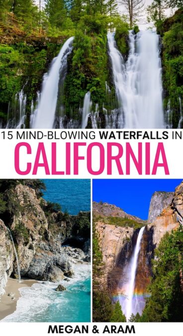 Are you interested in seeing the most beautiful waterfalls in California? This guide has some of the best California waterfalls, including a map to find them! | Waterfall hikes in California | Waterfalls in Yosemite | Waterfalls in Northern California | Waterfalls in Southern California | California waterfall hikes | Pretty waterfalls in CA | CA Waterfalls