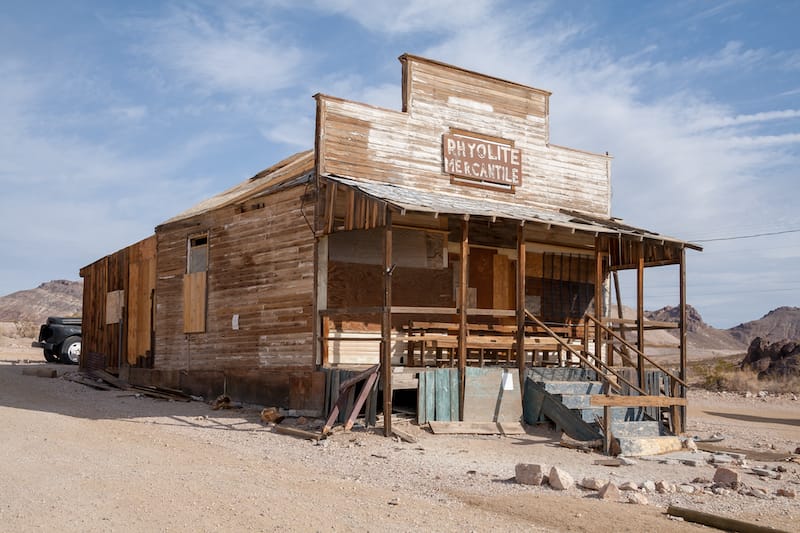 Ghost town Rhyolite, Nevada, USA