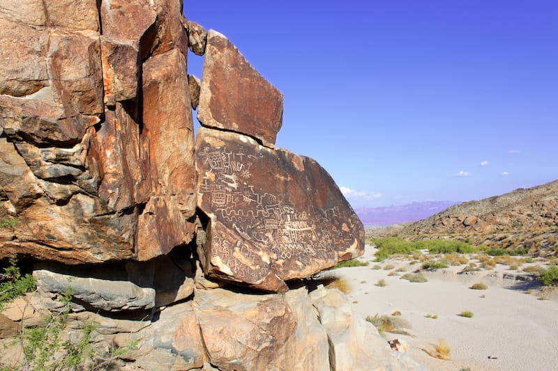 Petroglyphs can be found at Grapevine Canyon in Nevada