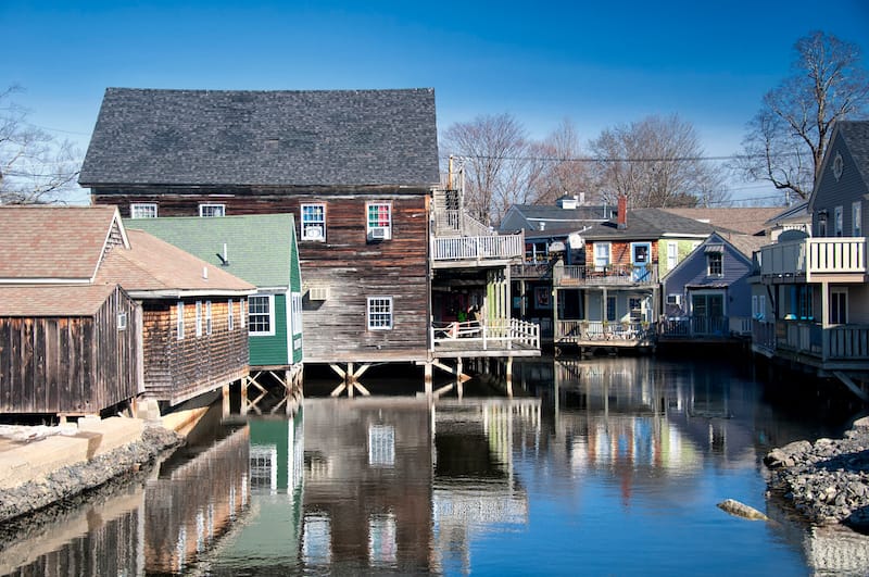 Wooden homes in Kennebunkport Maine