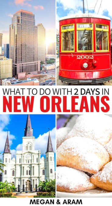 Are you looking for the best (and most exciting!) way to spend 2 days in New Orleans? This weekend in New Orleans itinerary has you covered! Learn more here! | Weekend in New Orleans | New Orleans restaurants | New Orleans weekend trip | Trip to New Orleans | Travel to New Orleans | Things to do in New Orleans | What to do in New Orleans | New Orleans things to do | Itinerary New Orleans | Two days in New Orleans | Places to visit in Louisiana | New Orleans food